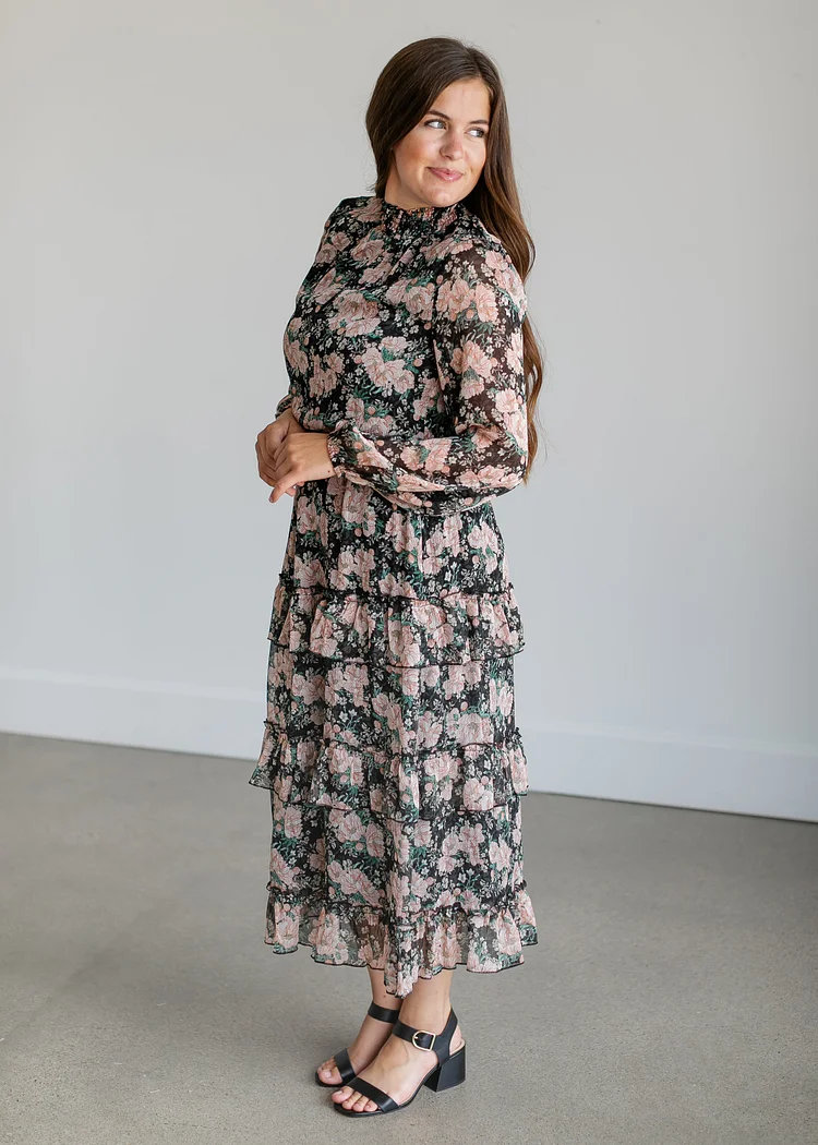 Beckinsale Long Sleeve Floral Maxi Dress