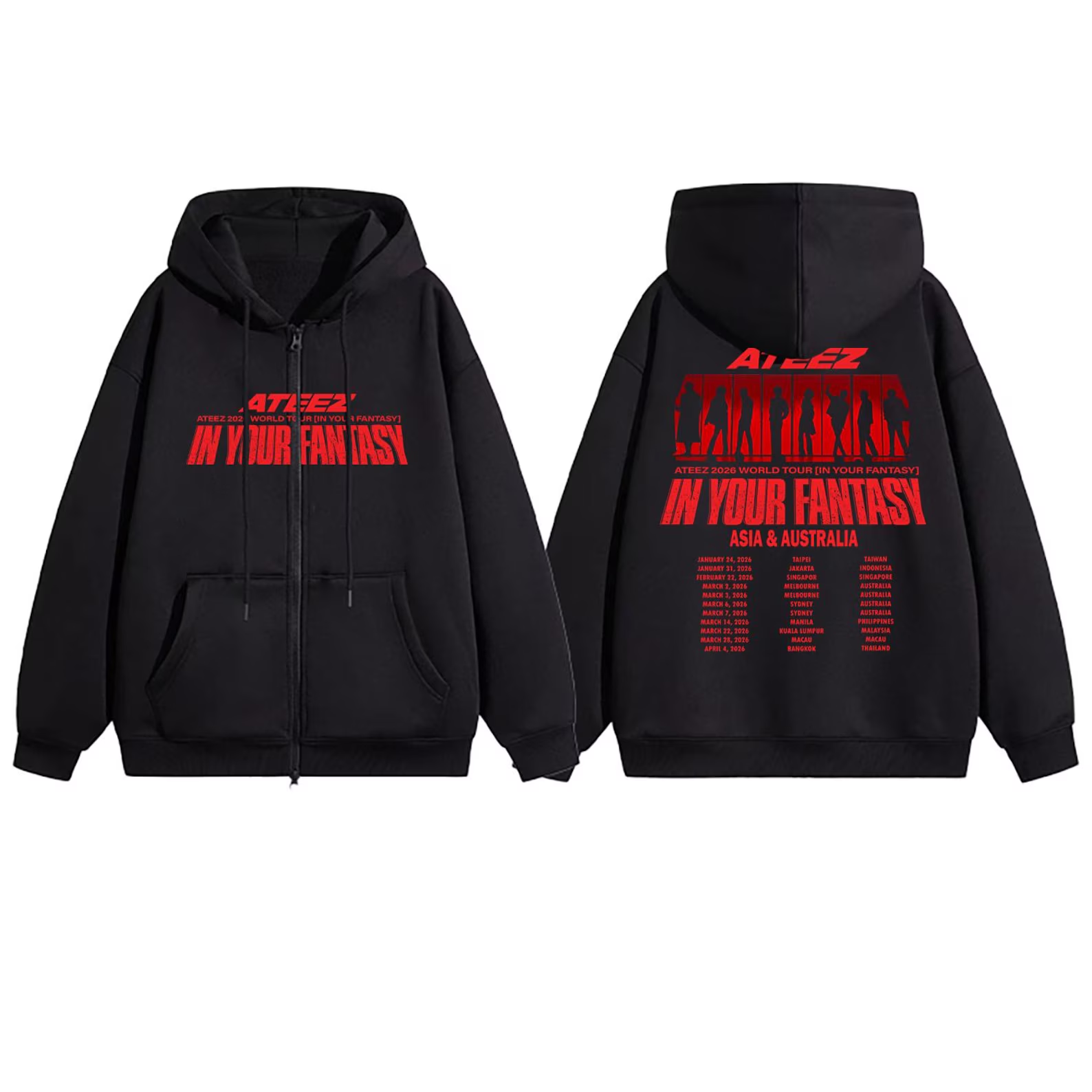 ATEEZ In Your Fantasy World Tour in Asia & AU Zip Up Hoodie