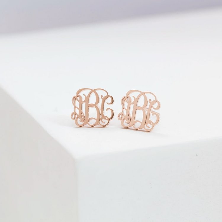 Dainty Monogram Minimalist Custom Name Earrings