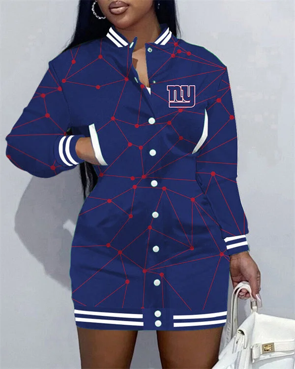New York Giants
Limited Edition Button Down Long Sleeve Jacket Dress
