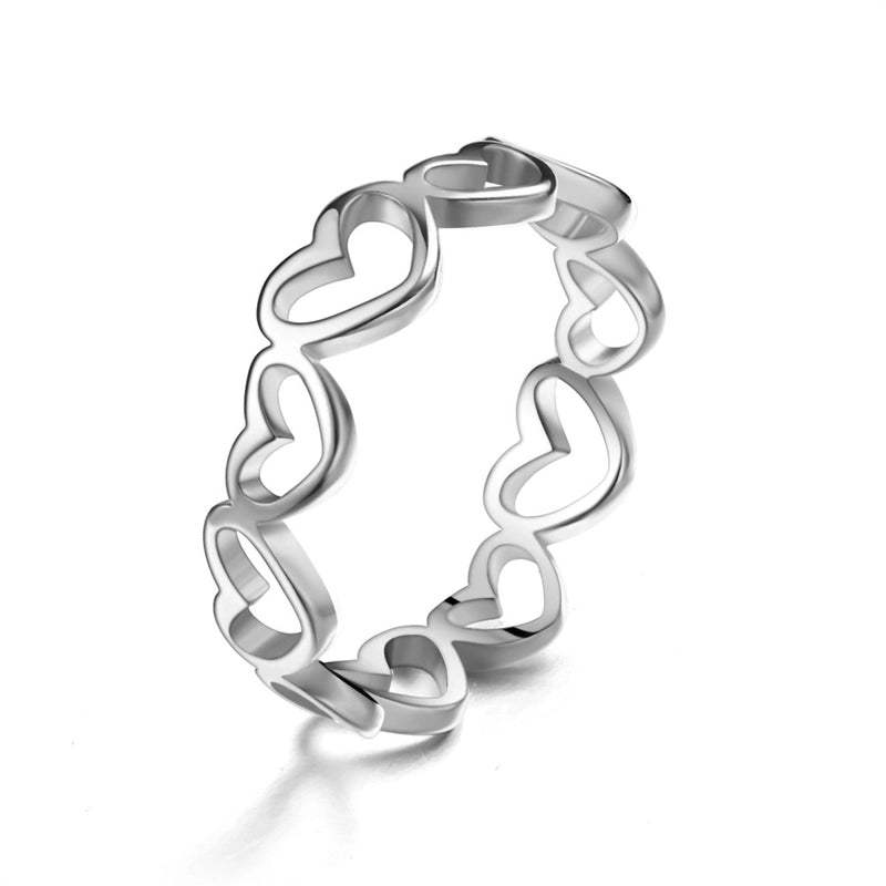 Minimalist Heart Shape Titanium Steel Plating Rings