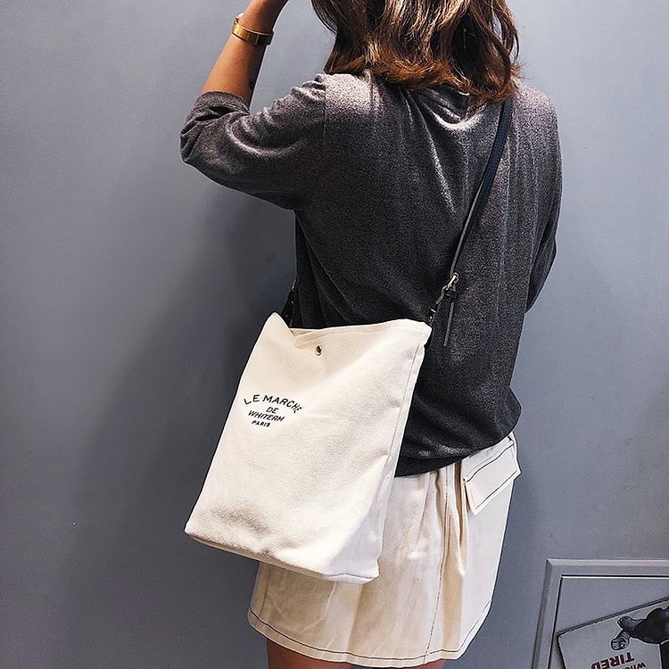 Lettering Canvas Tote Bag YP2679