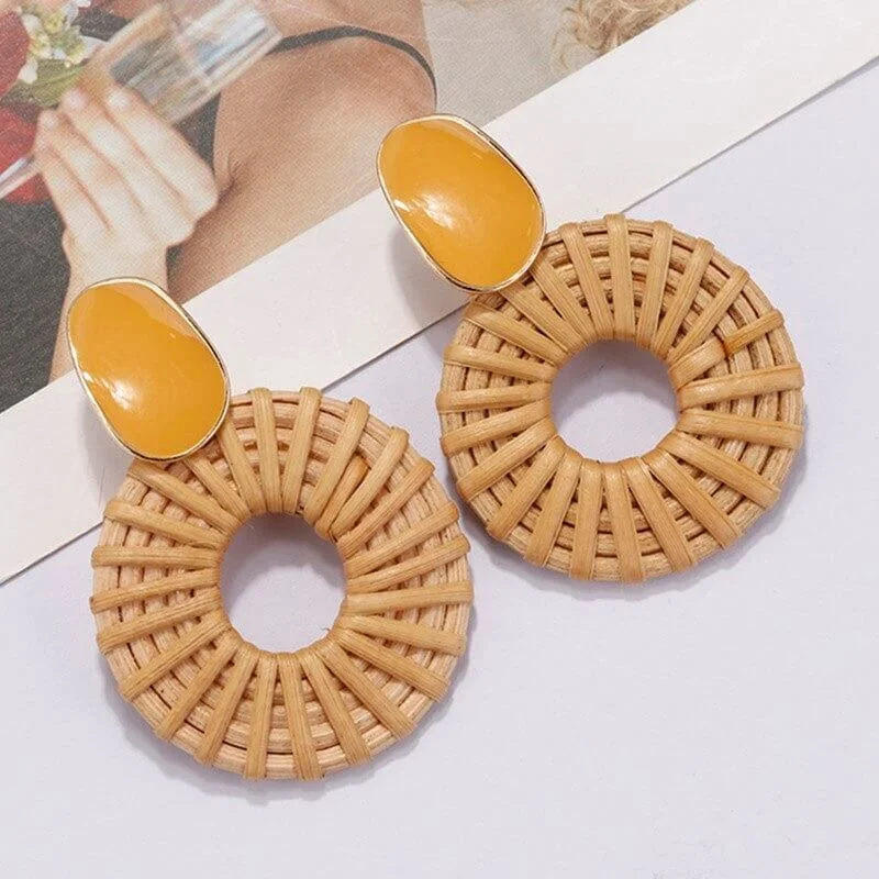 Lima Rattan Summer Earrings