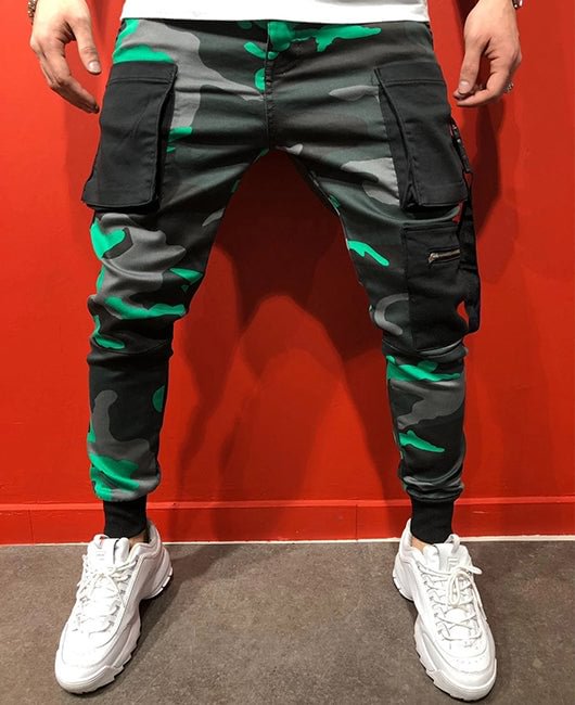 Casual Camo Print Pockets Decor Jogger pants