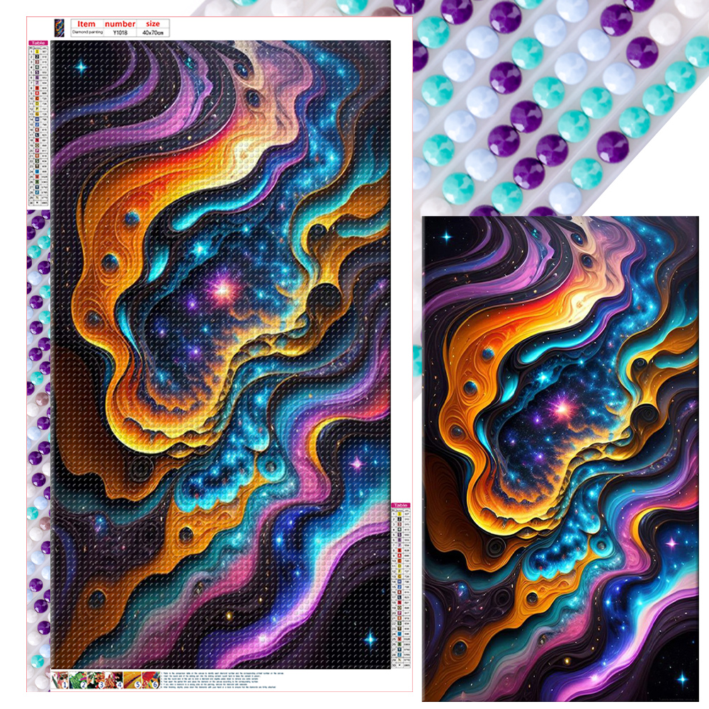 Aesthetic Colorful Trippy - 5D Diamond Painting - DiamondByNumbers -  Diamond Painting art