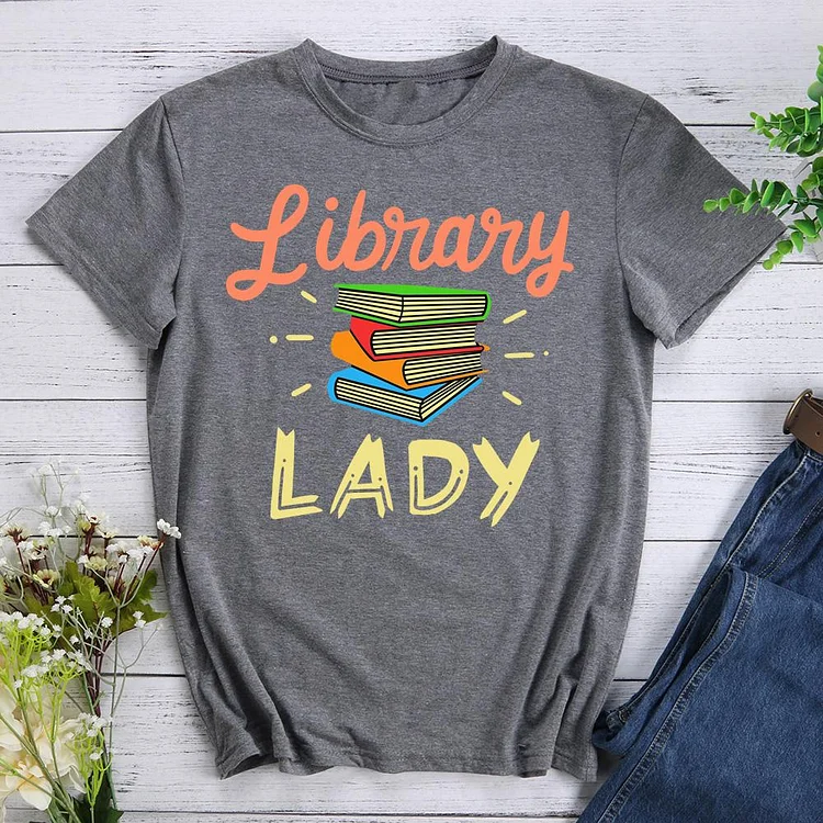 ✅More Popular - Library Lady Librarian Book Lovers Cute T-shirt Tee-011046