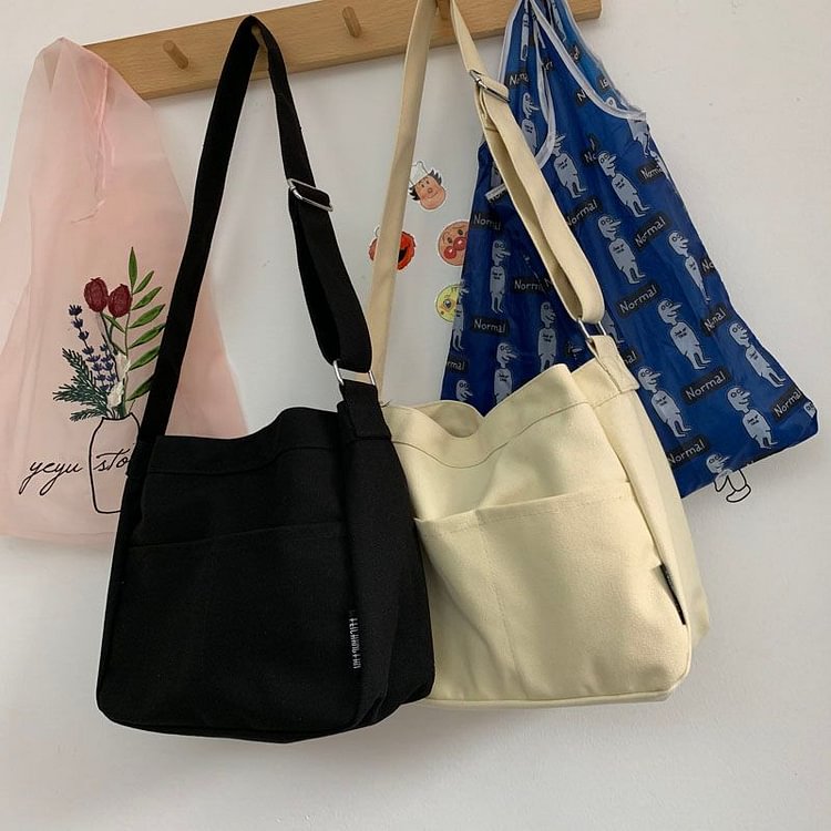Plain Canvas Crossbody Bag YP2258