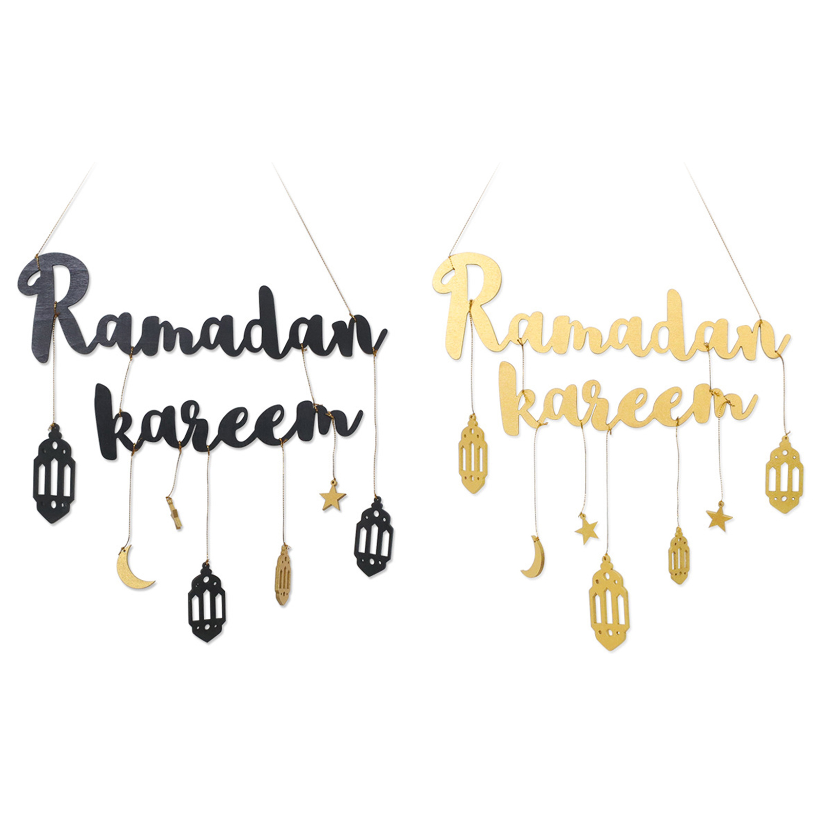 Wood Islam Ramadan Plaque, Lantern Moon Star Hanging Decor for Mubarak Eid, Black, 501 Original
Wood Islam Ramadan Plaque, Lantern Moon Star Hanging Decor for Mubarak Eid, Black, 501 Original