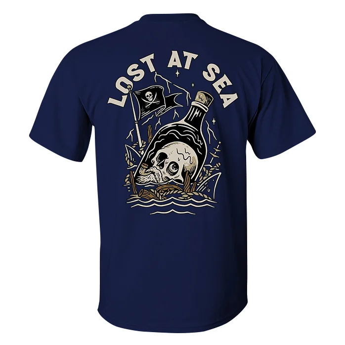 Lost At Sea Skull Printed Men's T-shirt