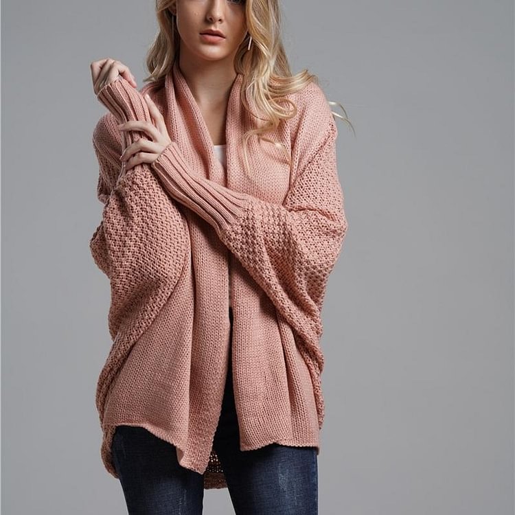 Dolman Long Sleeve Knitted Cardigan
