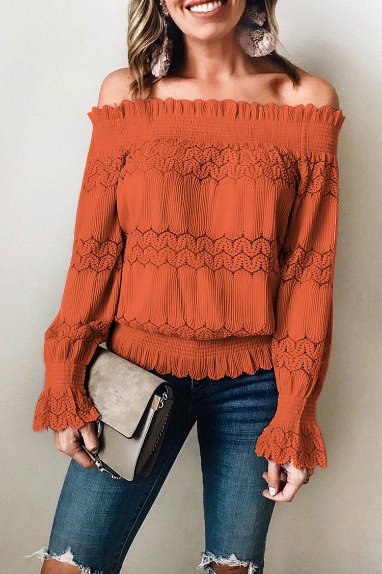 Solid Filled Off Shoulder Blouse - BlackFridayBuys
