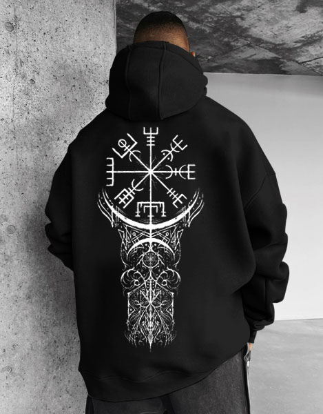 Viking Print Graphic Hoodie / TECHWEAR CLUB / Techwear