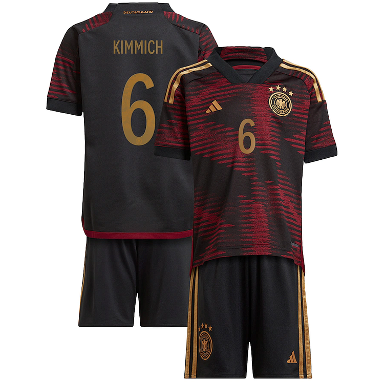 Germany Joshua Kimmich 6 Away Shirt Kit Kids & Junior World Cup 2022