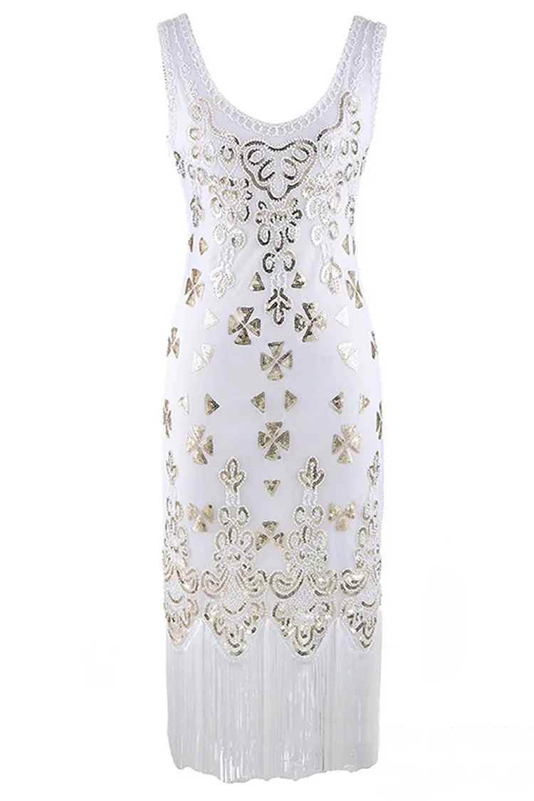 1920s Vintage Fringe Midi Dresses