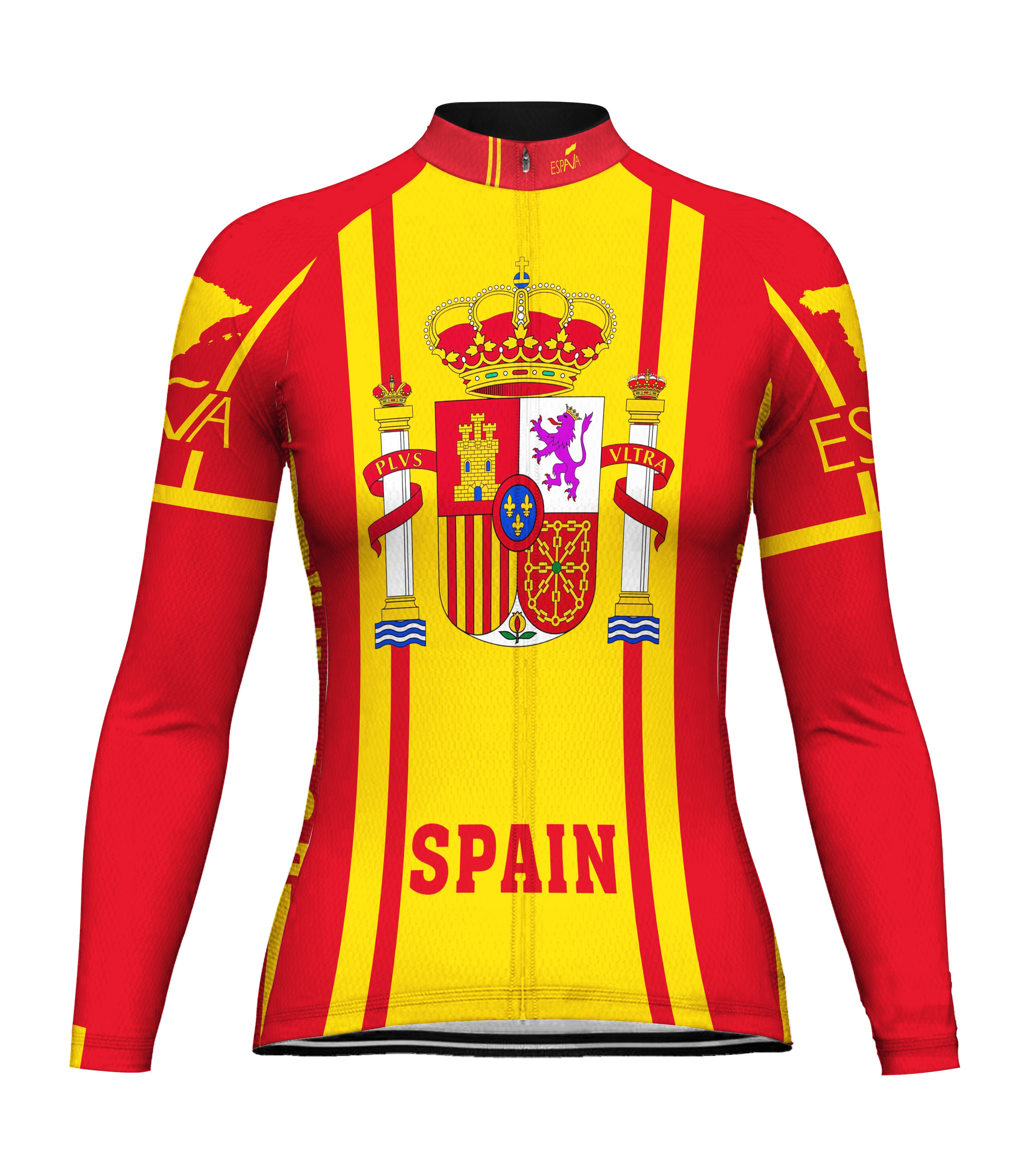 Spain Long Sleeve Cycling Jersey for Women | captainssportss.com