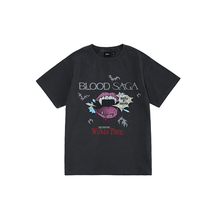 ENHYPEN Blood Saga World Tour S/S T-Shirt (Charcoal)