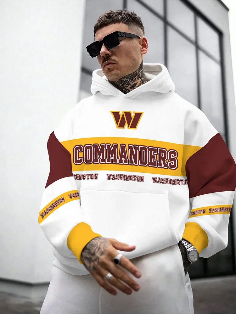 Washington Commanders  Printed Hooded Pocket Pullover Hoodie