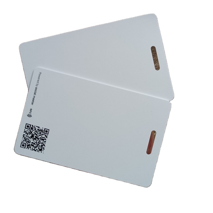 Blank white Printable NFC Badge Card with slot hole