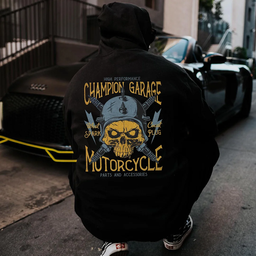 High Performance Champion Garage Printed Men's Hoodie - Devcarry