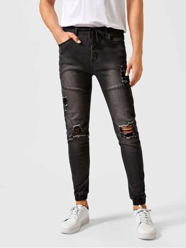mens skinny ripped men's clothing jeans