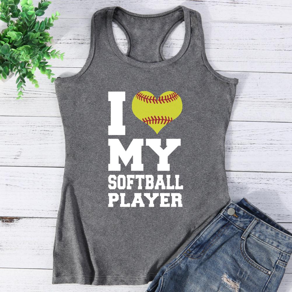 I love my softball player Vest Top-Guru-buzz