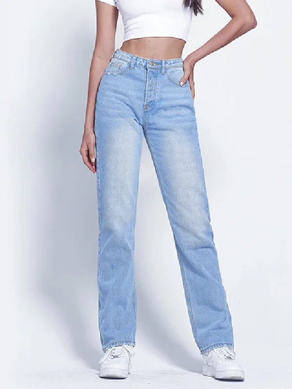 Classic High Waisted Jean Pants Bottoms Trousers