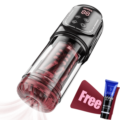 【Free Lube】Crimson Veil Licking Male Masturbator Penis Pump By Rose Toy