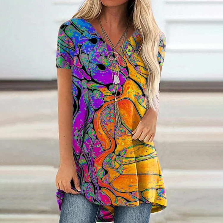 Vefave Vefave Watercolor Bloom Print Tunic