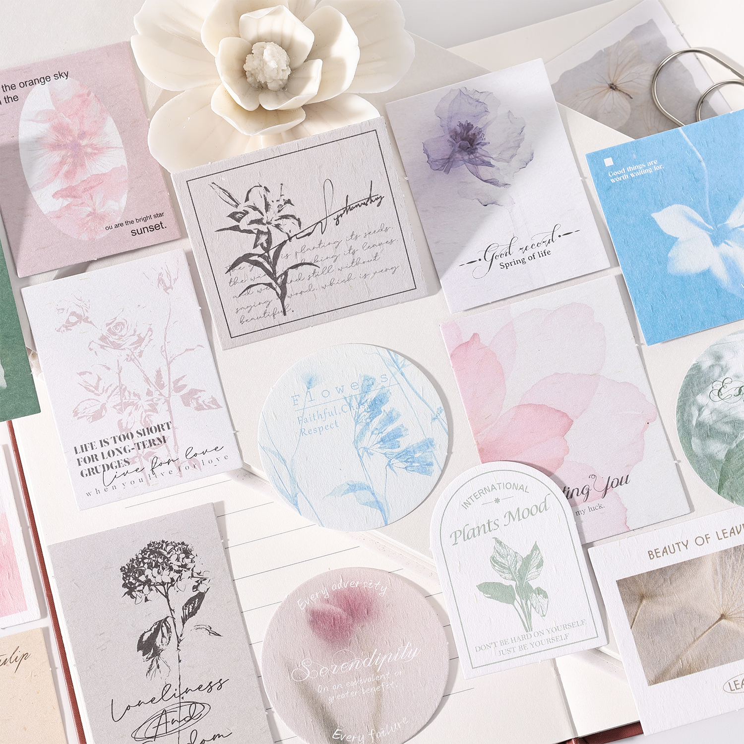 Talk To The Flower Series Vintage Plant Floral Label Landscape Material  Paper