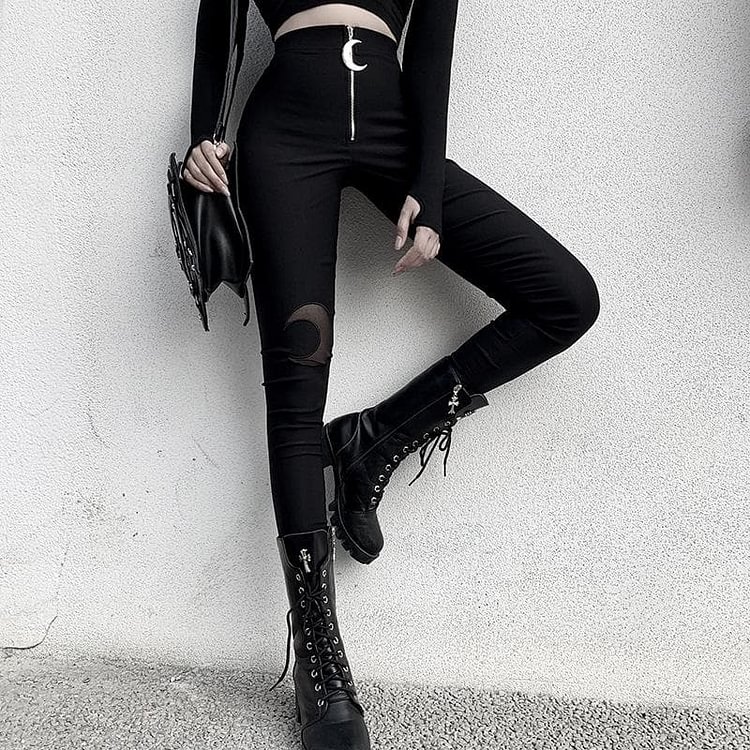 Black High Waist Pencil Pants SP14723
