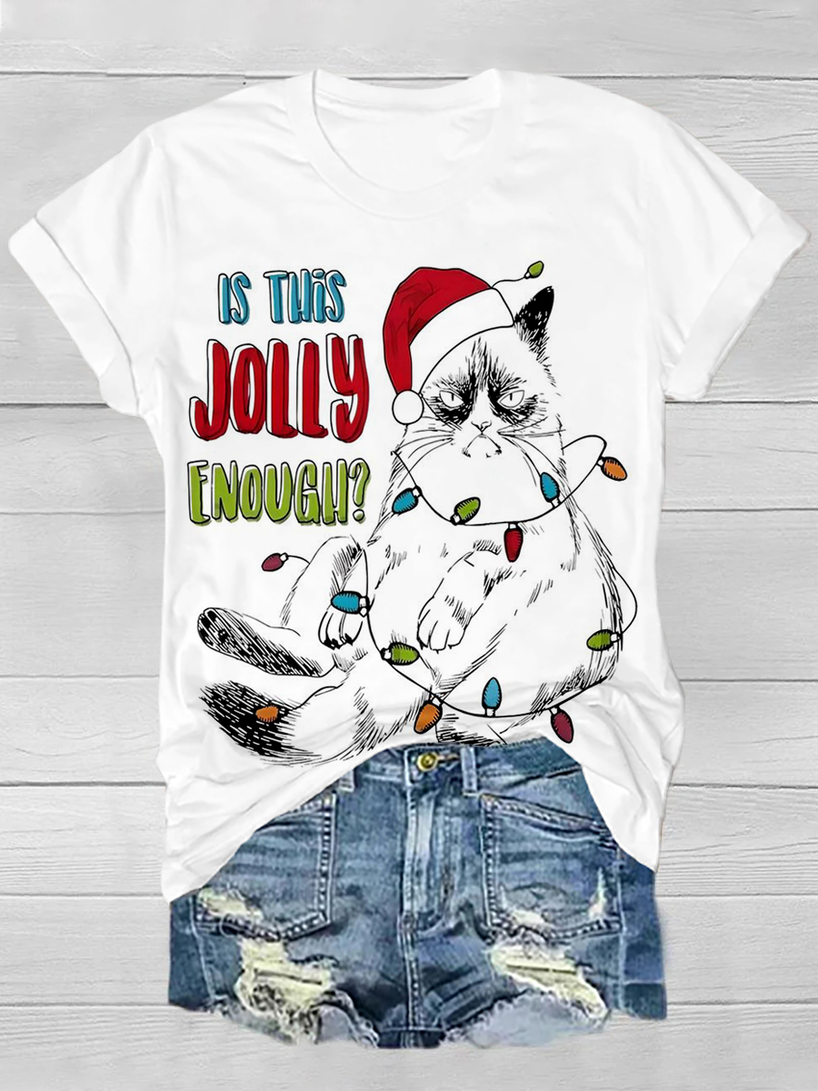 Women's Funny Christmas Slogans Round Neck Tshirt 003