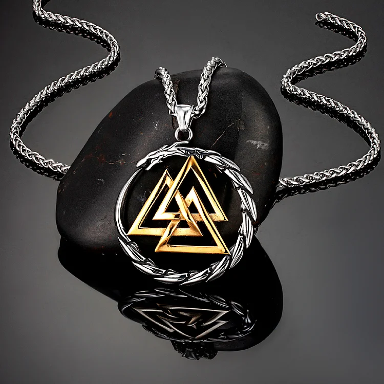 Viking 'Valknut' Dragon Necklace