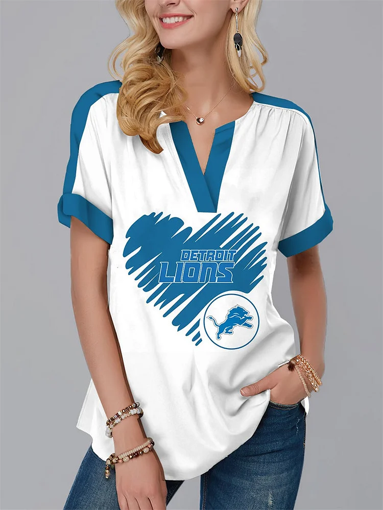 Detroit Lions
Fashion Short Sleeve V-Neck Shirt
