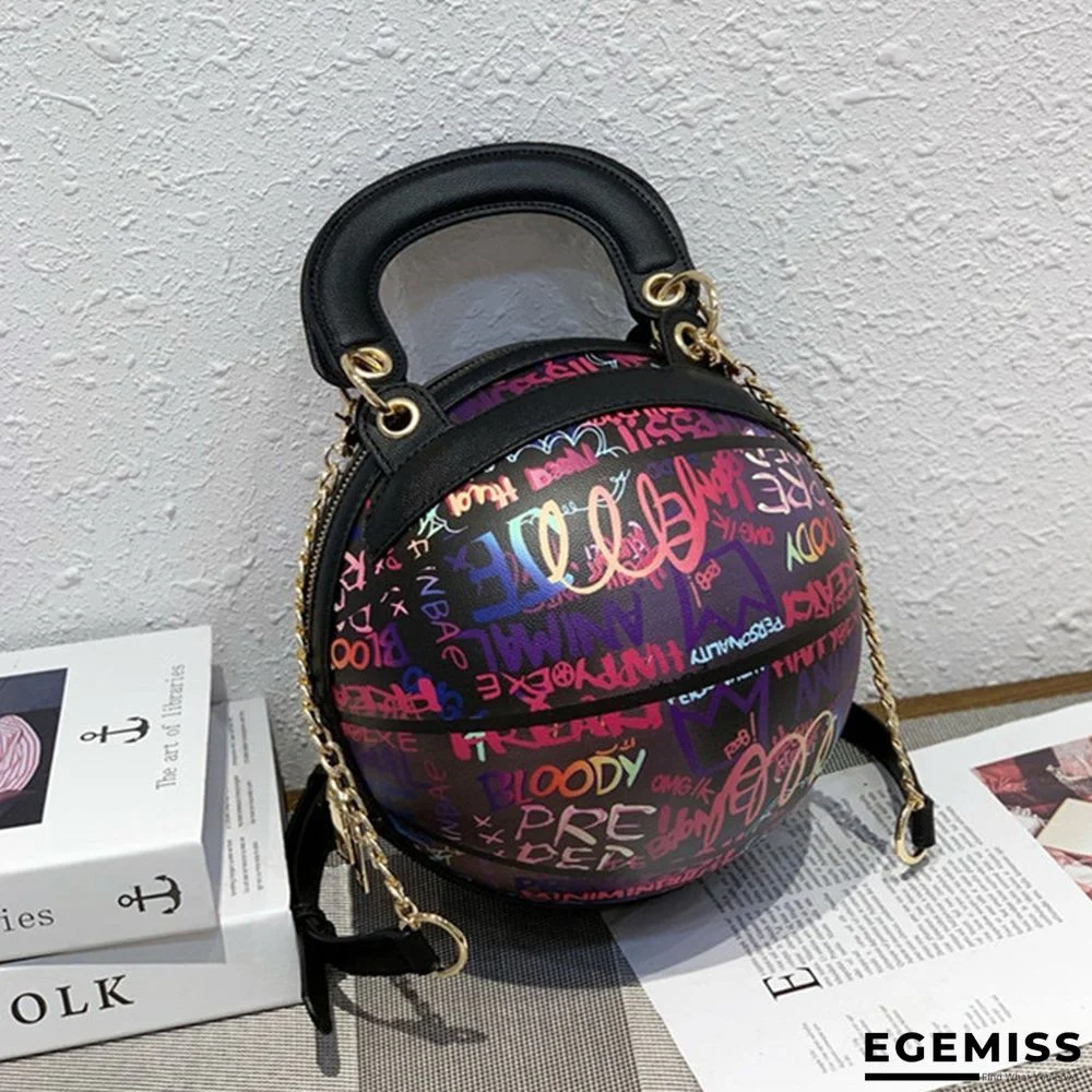 Purple Fashion Casual Graffiti Basketball Bags | EGEMISS