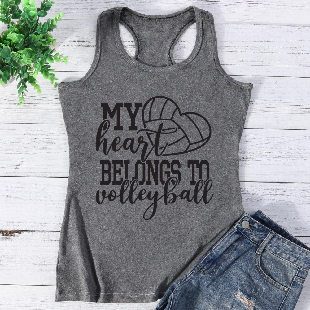 My Heart Belongs to Volleyball Vest Top-Guru-buzz
