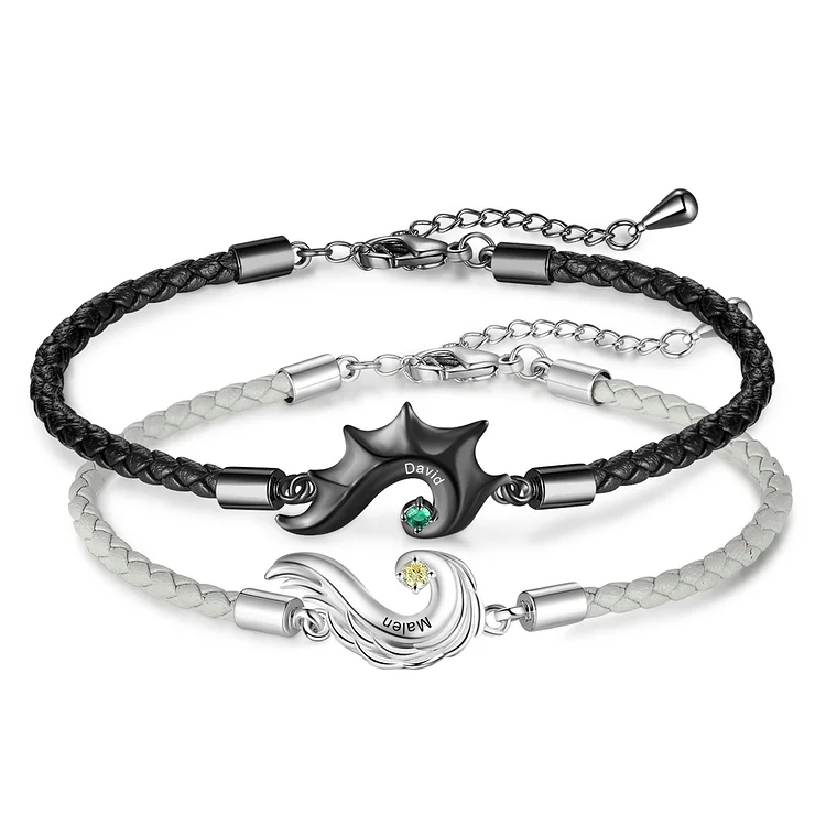 MANVEN Bracciale Puzzle Per Coppie - Regalo San Valentino Per Lui E Lei In Acciaio Inox E Nylon