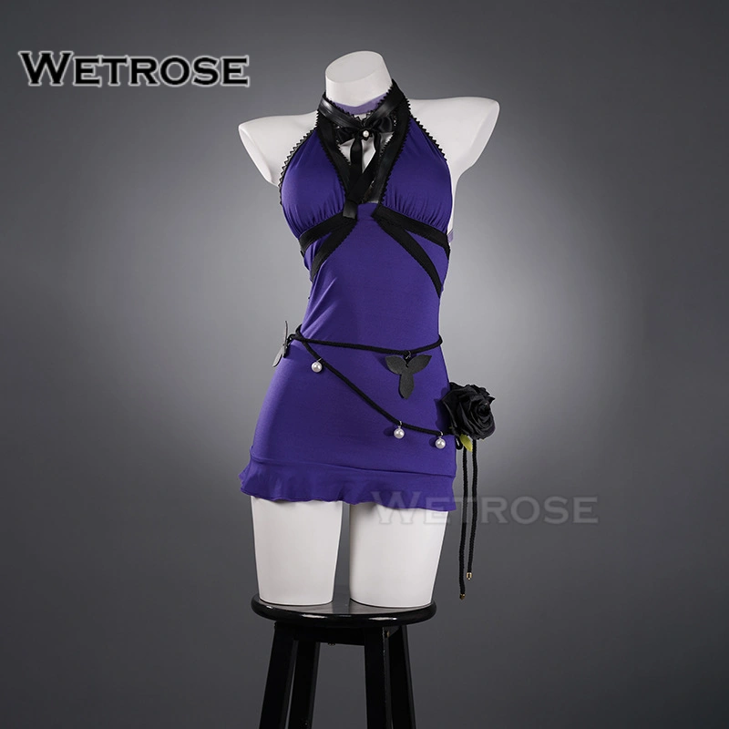 fitted lace wedding dress Tifa Lockhart Cosplay Costumes Final Fantasy VII Remake Purple Dress H –  ACcosplay