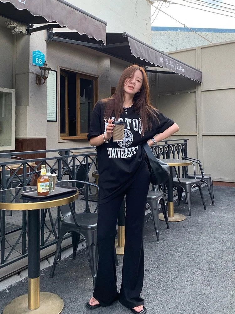 Korean Fashion Drape Flared Pants TK060