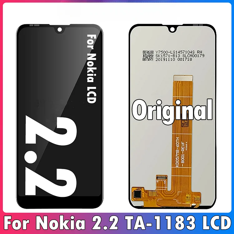 5.71'' Original For NOKIA 2.2 LCD Display Touch Screen Digitizer Assembly Replacement Part For NOKIA 2.2 TA-1183 TA-1179 Display