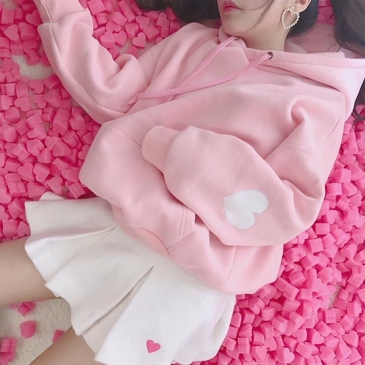 Pink/White Hoodie Pullover SP13203
