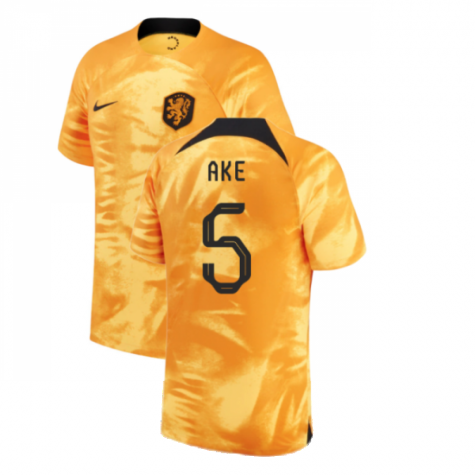 Netherlands Nathan Aké 5 Home Shirt Kit World Cup 2022