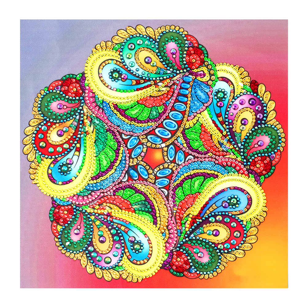 Mandala 30*30CM(Canvas) Partial Round Drill Diamond Painting