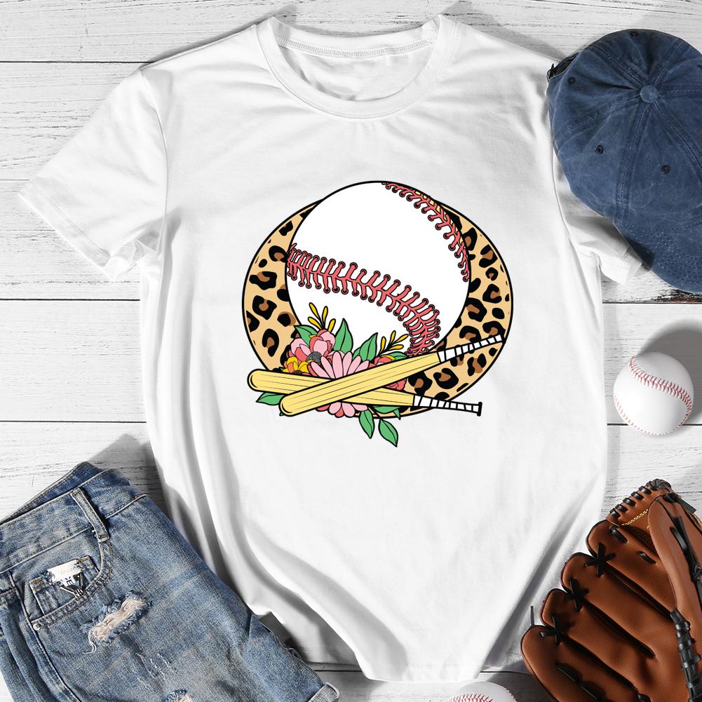 Love Baseball Round Neck T-shirt-0024535-Guru-buzz