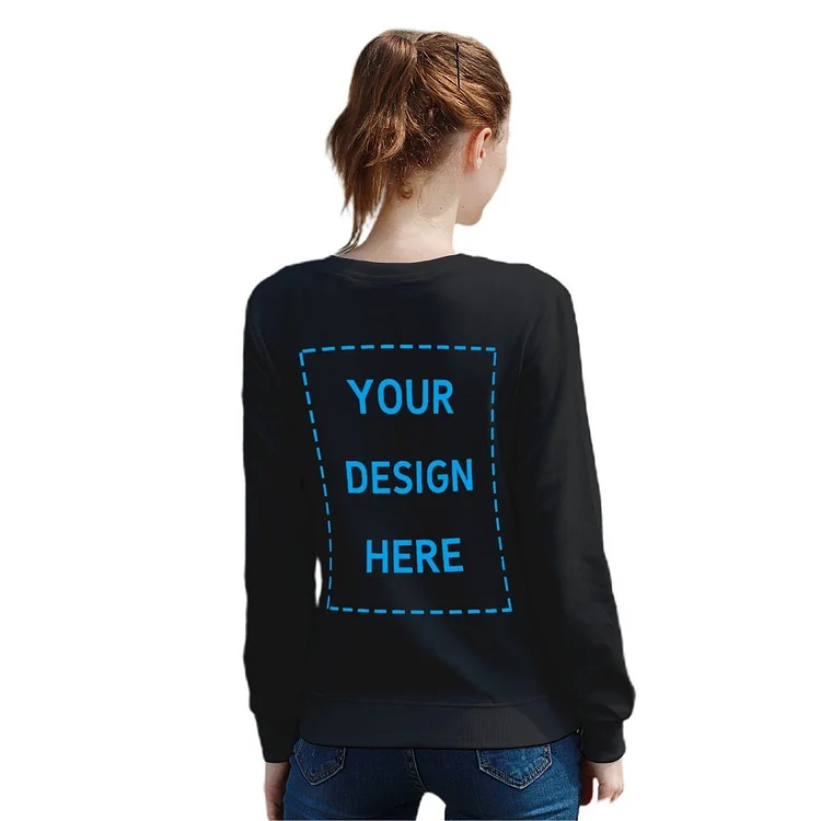 Personalized Women's Back Print Pullover Sweatshirt