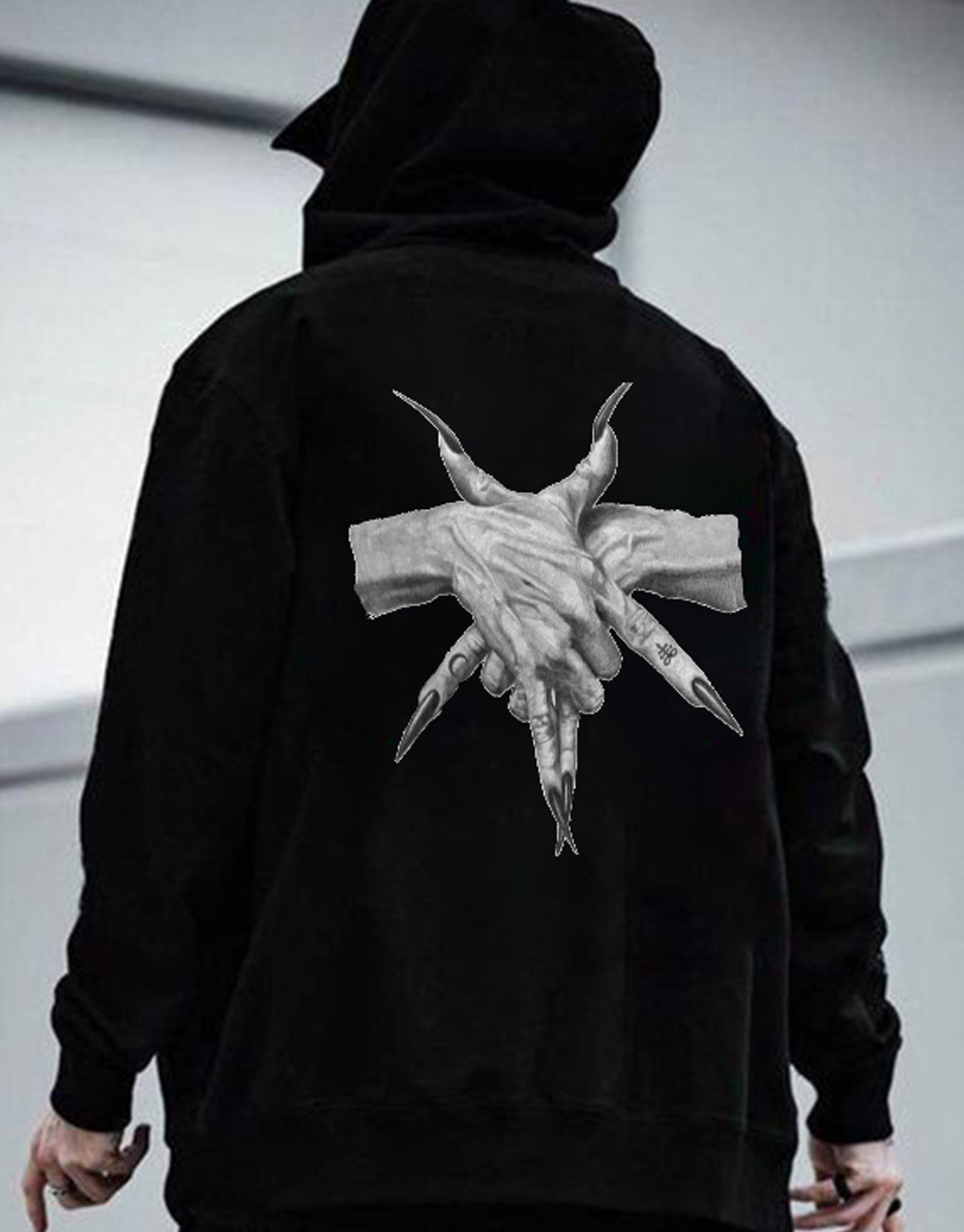 Satanic Pentagram Gesture Sweatshirt / TECHWEAR CLUB / Techwear