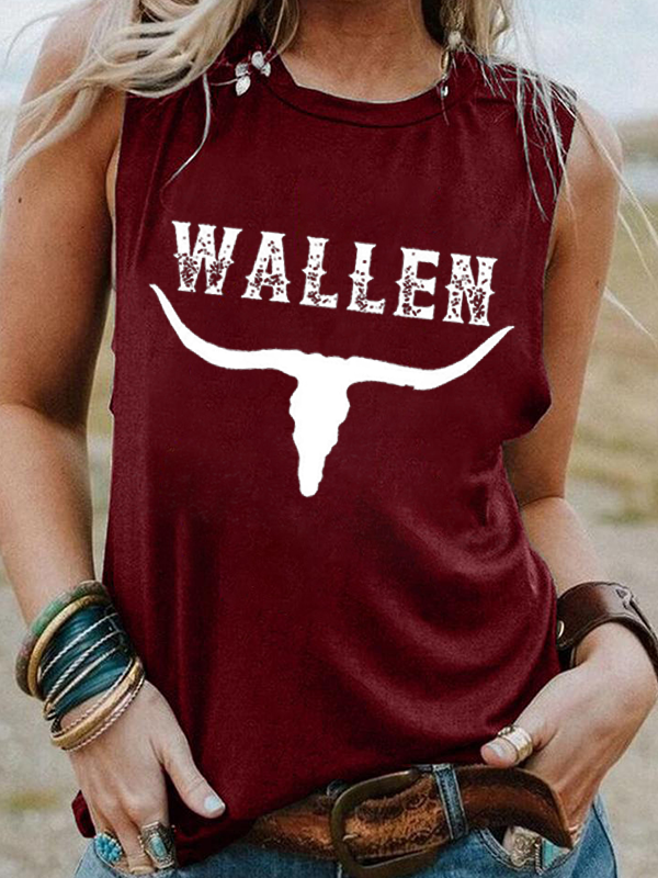 Wallen Country Music Collage Inspired Print Sleeveless Tank