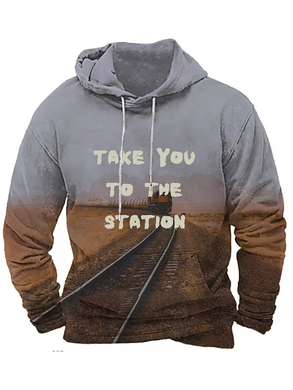 Men's Yellowstone Take You To The Station Graphic Print Hoodie