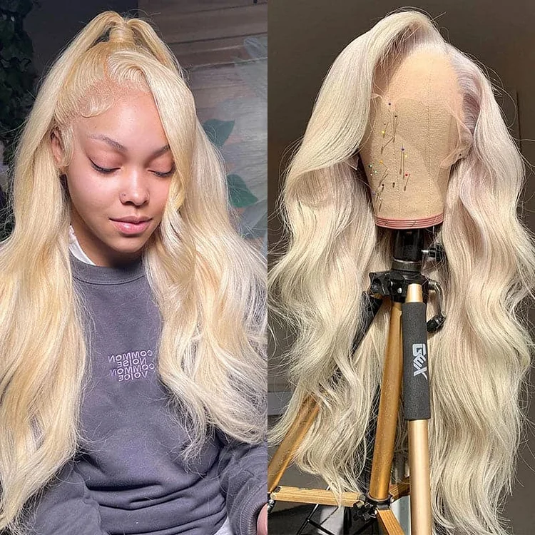 Spring Sale  613 Blonde Color Wig Body Wave Human Hair Transparent 13x4 Lace Front Wig