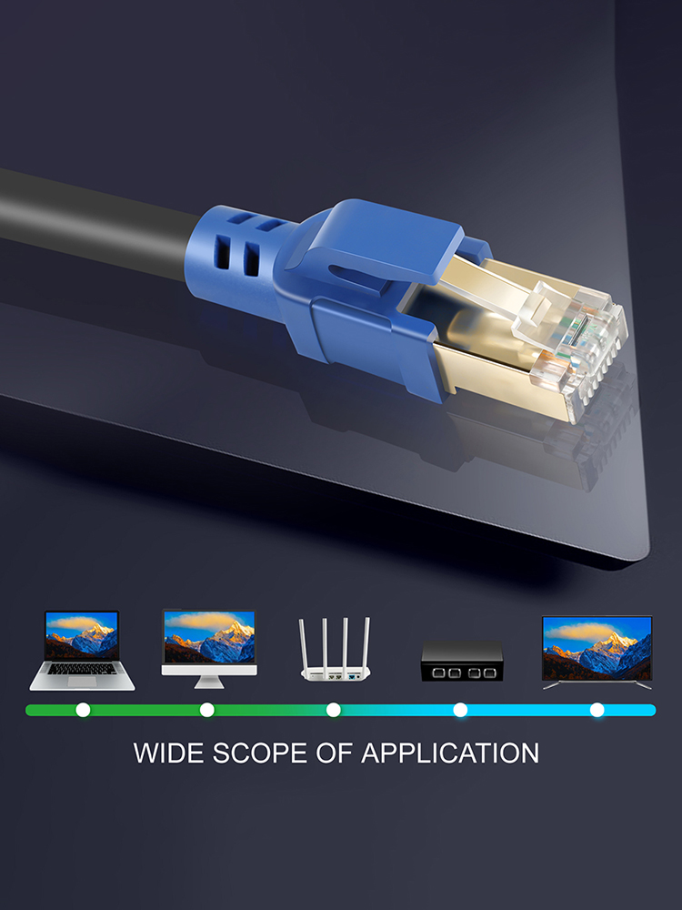 Cat 8 Ethernet Cable 26AWG 40Gbps RJ45 Network Cable Wired LAN Cord Blue, 1m, 501 Original
Cat 8 Ethernet Cable 26AWG 40Gbps RJ45 Network Cable Wired LAN Cord Blue, 1m, 501 Original