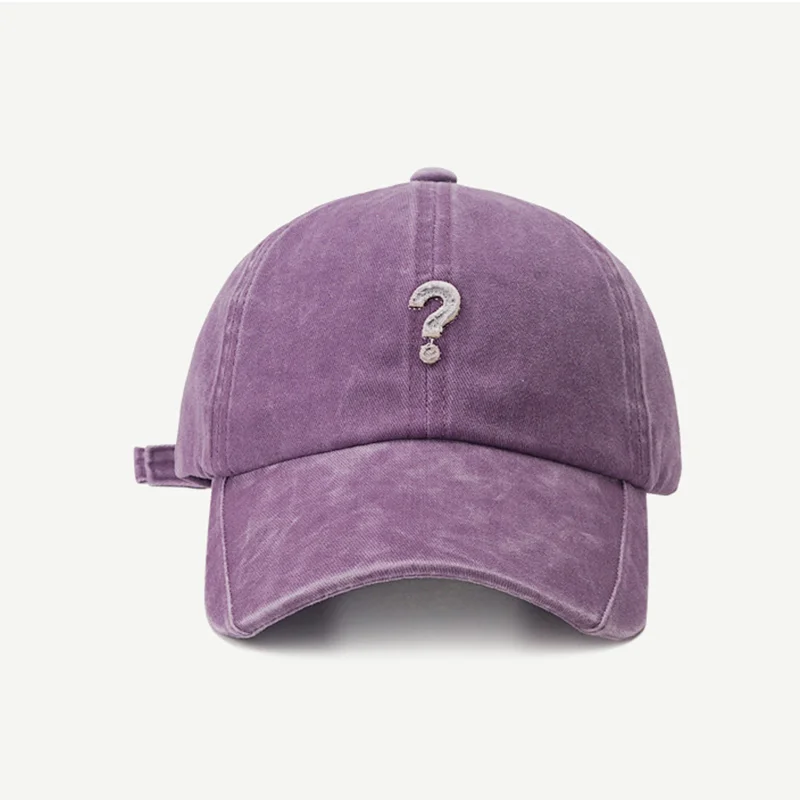 Vintage adjustable question mark print baseball hat